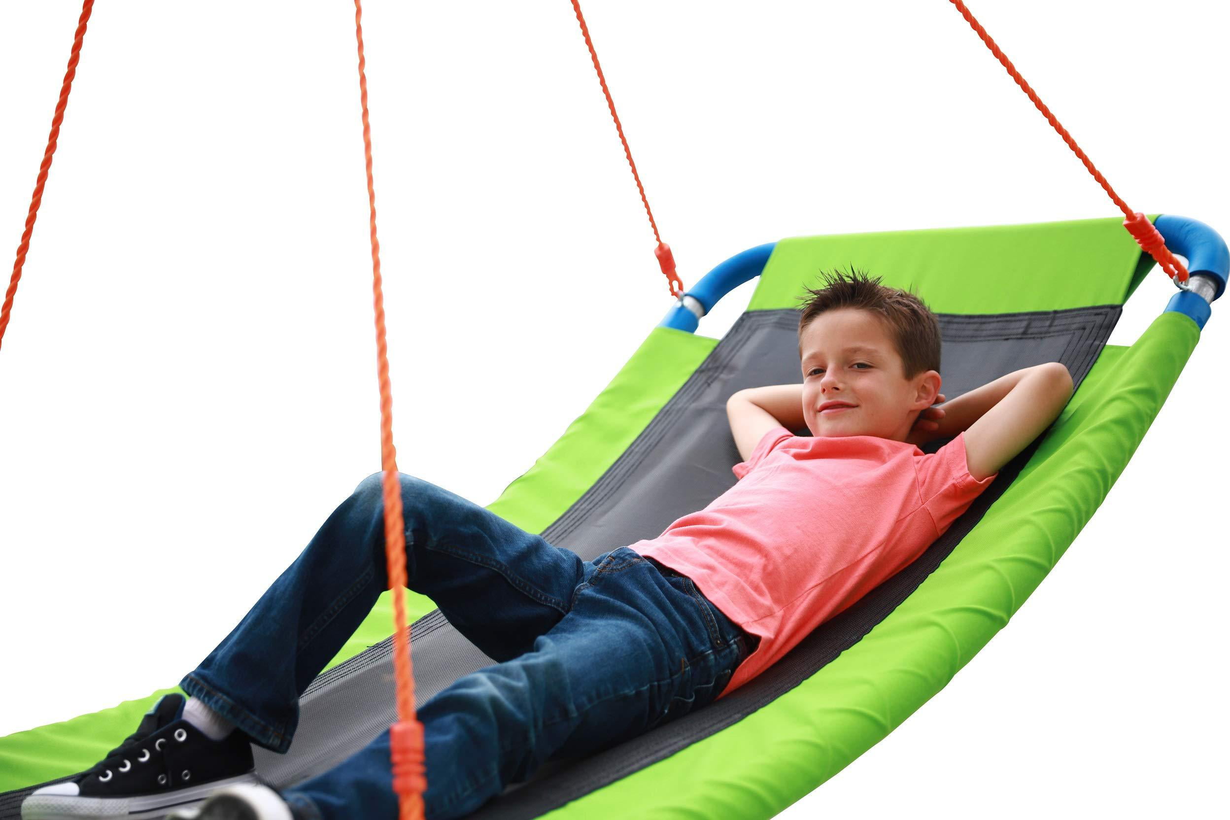 30 inches Durable Steel Frame Adjustable Ropes Waterproof Spinner Saucer Swing Easy Install Kids Swing Sets for Backyard SLIDEWHIZZER Round Tree Swing Fun for Kids 