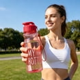 thumbnail image 6 of Sports Water Bottle with Leak Proof Flip Top Lid, BPA Free Reusable Plastic Water Bottle for Daily Gym and Outdoor Travel, Portable Handheld Water Bottle with Hand Wrist Strap, 1Pc(Red,8.6x2.5"), 6 of 9