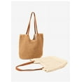 thumbnail image 2 of Firefly hope Bolso de hombro tejido para mujer, bolso de mano y neceser, elegante bolso de playa de verano, 15,7 x 12,59 x 0,78 pulgadas (beige)., 2 of 5