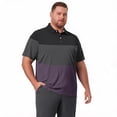 thumbnail image 5 of Big and Tall Polo Shirts for Men Breathable Performance Men Polo Shirts Business Casual Pique Golf Shirt Color Block Summer Classis Relaxed Fit Short Sleeve Golf Shirts Purple 2XL, 5 of 6