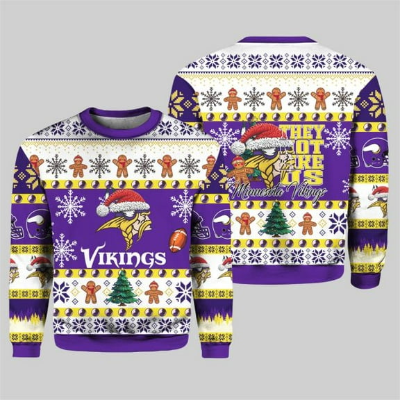 Vikings They Not Like Us 3D Christmas Sweater