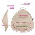thumbnail image 4 of pares de inserciones de copa de sujetador para mujer, almohadillas triangulares para sujetador deportivo, relleno de sujetador extraíble para trajes de baño, bikini, traje de baño (negro, beige), 4 of 5