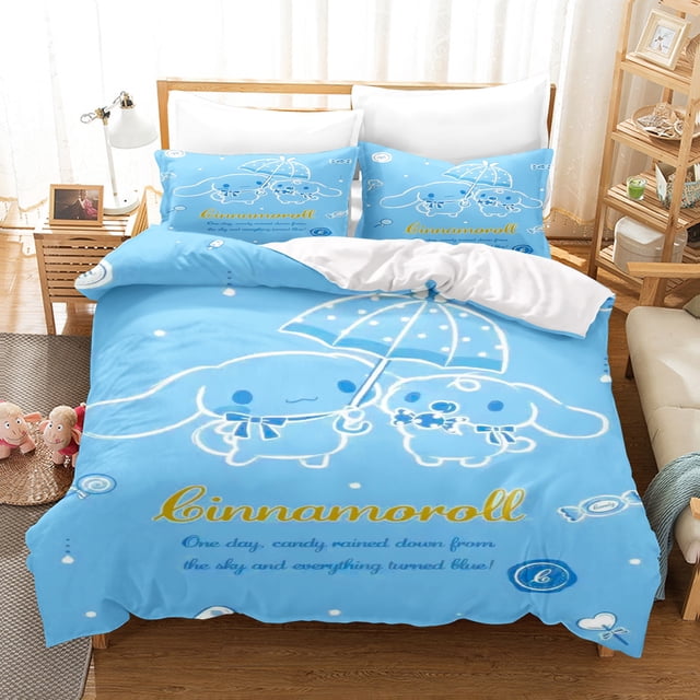 Cinnamoroll Duvet Cover Queen Children‘S Bedding Set Set Bedding Twin Sets Cute Printed Cartoon Quilt Cover