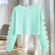 thumbnail image 5 of Camisetas de Manga Larga de las Mujeres Moda Impresa Suelta Casual Cuello Redondo Suéter Deportivo Superior, 5 of 5