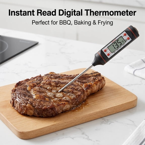 Instant Read Digital Electronic Kitchen Thermometer for Cooking, BBQ, Turkey, Candy
