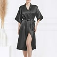 thumbnail image 2 of Celivon Silk Robes For Women Spring Summer Satin Long Pajamas with Belt Smooth Oversized Silk Medium Long Sleeved Morning Gowns Ice Silk Bathrobes Homewear, 2 of 6