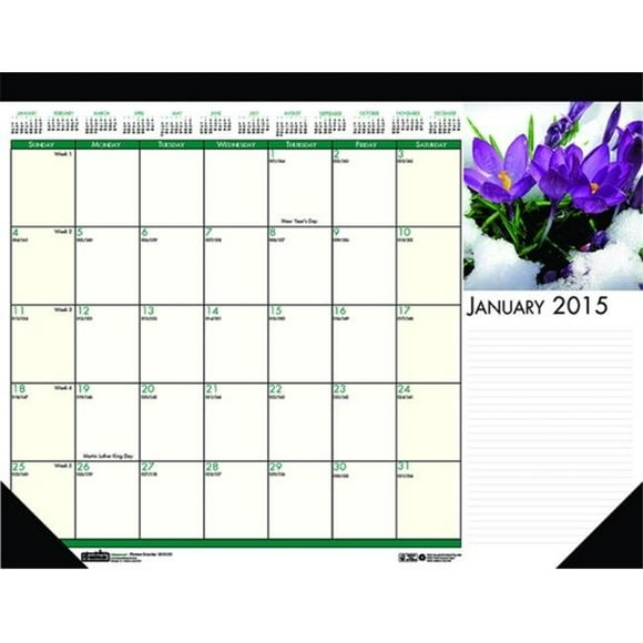 House of Doolittle HOD1596 Earthscapes Flowers Desk Pad- 18.5 x 13 in.