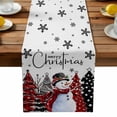 thumbnail image 5 of Red Snowman Merry Christmas Tree Table Runner 13x90in Non-Slip Cotton Linen Table Runners, Winter Snowflakes on White Dresser Scarves TableRunner for Dinner Kitchen Dining Wedding Party, 5 of 9