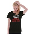 thumbnail image 4 of Always Give 100 Unless Donating Blood Womens Fitted Plus Size Graphic Tee Brisco Brands 2X, 4 of 5