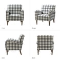 thumbnail image 6 of Plaid Accent Chair Set of 2, Wooden Legs Upholstered Armchair Lounge Sofa Home Living Room Black, 6 of 8