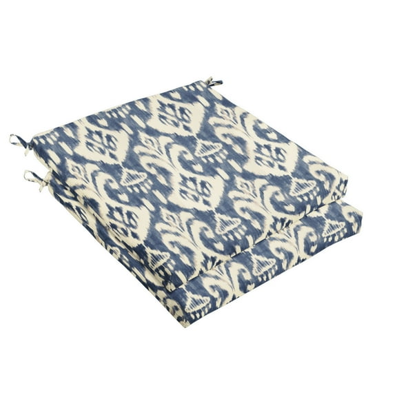 Sorra Home Indigo and Cream Indoor/Outdoor Cushion Set, Bristol