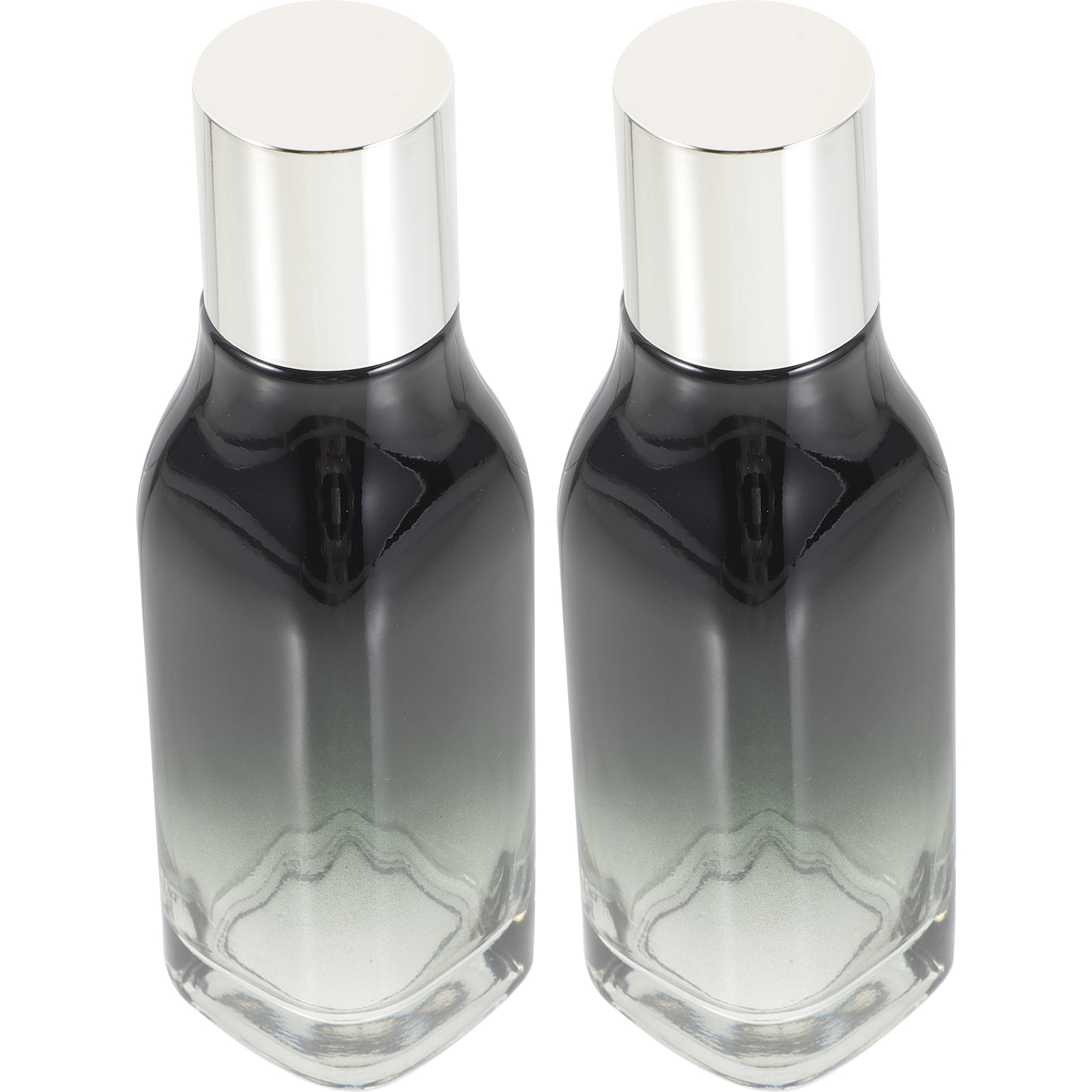 4 Pcs Makeup Dispensing Bottle Black Gradient Moisturizing Water Essence Lotion Glass Empty Travel Bottles Portable