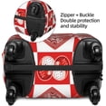 thumbnail image 4 of Buffalo Plaid Red Love Hearts Travel Luggage Suitcase COVER, Washable Suitcase COVERS Elastic, M - Fits 22-24 inch luggage (No Suitcase), 4 of 6