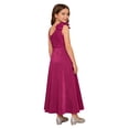 thumbnail image 2 of Hansber Girls Formal Dress One Shoulder Bow Sequin Slit Hem Birthday Party Dress Prom Pageant Ball Gowns Hot Pink 10, 2 of 7