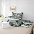 thumbnail image 6 of jejeloiu Wild Animal Dino 7pcs Bedding Comforter Set,Rustic Camo Camouflage Queen Bedding Sets,Gray Black Green Queen Sheet Sets For Boys Teens,Microfiber Bedroom Decor Reversible, 6 of 8
