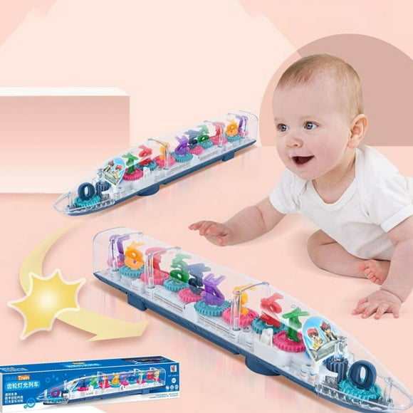 QUTETN Clearance! Transparent 3D Lightning Bullet Train Toy  Bump and Go Trains for Kids  Toy Train for Kids with Music  Automatic Direction Change  Best Creative Gift Toy for Kids