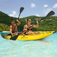 thumbnail image 2 of Costway Inflatable Kayak Set Portable 2-person Kayak with Aluminium Oars EVA Padded Seat Yellow, 2 of 10