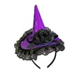 thumbnail image 4 of WHEANG Halloween Headbands for Women Halloween Witch Hat Cute Witch Costume Headpiece Holiday Party Cosplay Hair Accessories for Women Halloween Decor Purple One Size, 4 of 5