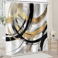 Black Abstract Shower Curtain for Bathroom,Modern Graffiti Minimalist ...