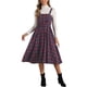 thumbnail image 1 of INSPIRE CHIC Vestido Midi Pinafore A-Line Sin Mangas de Cuadros Vintage para Mujeres S Rojo Oscuro, 1 of 5