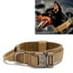 thumbnail image 3 of Collar de perro ajustable, cómodo y transpirable, con hebilla de metal y anillo en D para entrenar perros medianos y grandes, color caqui, L, 3 of 8