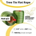 thumbnail image 2 of IDL Packaging Tree Tie 3/4" x 250' Green Heavy Duty 1800 lbs Break Strength Tree Tie Flat Rope (Pack of 2), 2 of 6