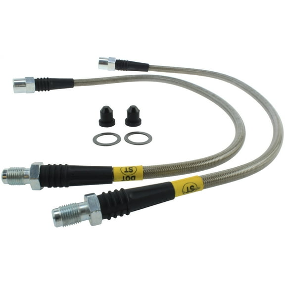 StopTech 950.34003 Stainless Steel Braided Brake Hose Kit; Front; Fits select: 1997-2000 BMW 528, 2001-2003 BMW 530