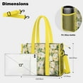 thumbnail image 5 of Teacher Tote Bag,Pioneer Flower Floral Print Pattern Teacher Utility Tote Bag,Large Work Tote Bags for Women with Multiple Pockets,Top Zipper Closure,13.8x10.6x6.7 Inch, 5 of 5