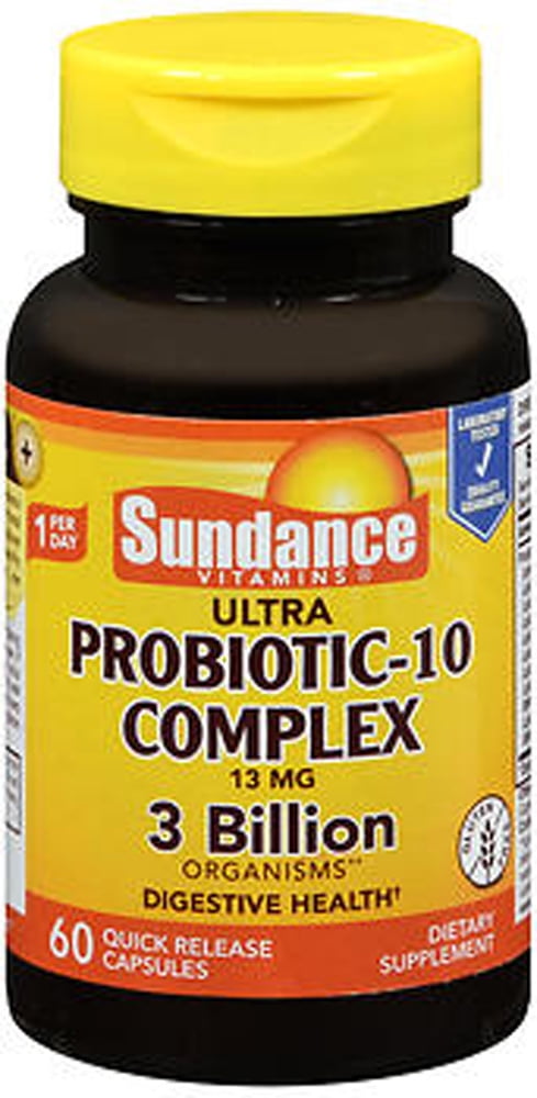 Sundance Vitamins Probiotic-10 Complex Capsules, 13 mg, 60 Count