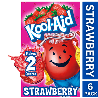 6 Pack Strawberry Kool- Aid Unsweetened Artificially Flavored Powdered Drink Mix QUENCH THE THIRST