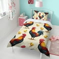 thumbnail image 4 of Roosters and Chicks Duvet Cover and Pillowcase Set for Single Bedding, Bedroom Accessories for Kids Teens, 4 of 5