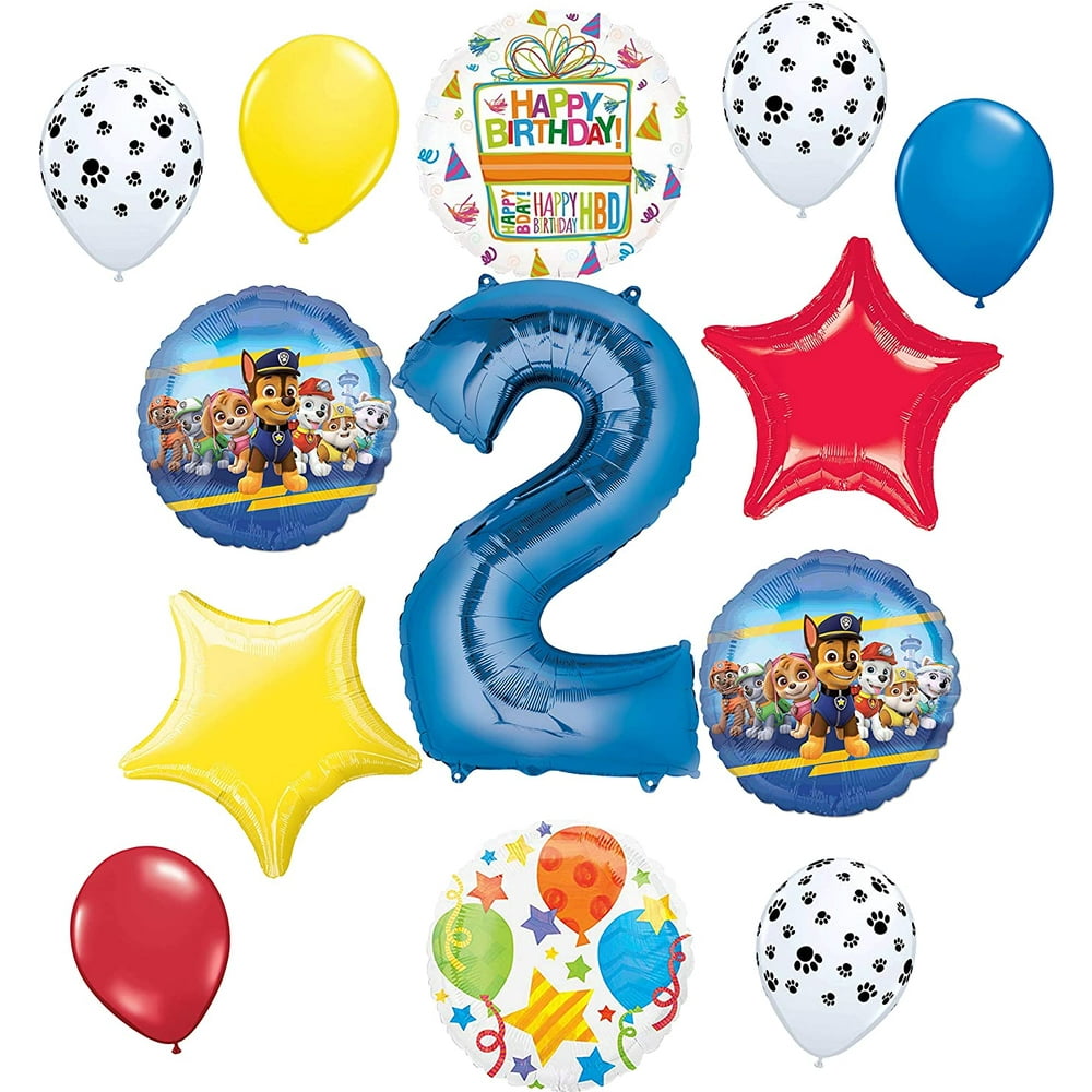 Paw Patrol Party Supplies Pups 2nd Birthday Balloon Bouquet Decorations