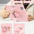 thumbnail image 6 of for iPad Air 11" 2025/2024 Case, Durable Protection Case with Rotate Stand, Portable Hand Strap & Shoulder Strap Pencil Holder, Case for iPad Pro 11" 2022/2021/2020/2018/iPad Air 5th/4th, Pink, 6 of 18