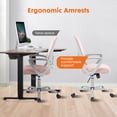 thumbnail image 2 of JOINSUN Home Office Desk Chair with Lumbar Support, Ergonomic Mid-Back Mesh Chair with Flip-Up Arms & Smooth Wheels – Ideal for Study, Dorm, or Work, Pink, 2 of 5