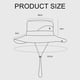 thumbnail image 2 of Sombrero de pescador con sombrilla de poliéster de 62 cm de circunferencia para hombres y mujeres, resistente al desgaste, impermeable, color camuflaje, 2 of 5
