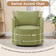thumbnail image 3 of 29.9" Swivel Barrel Chair, 360° Upholstered Swivel Chair with Curved Design for Living Room, Bedroom, Office and Hotel, Green, 3 of 9