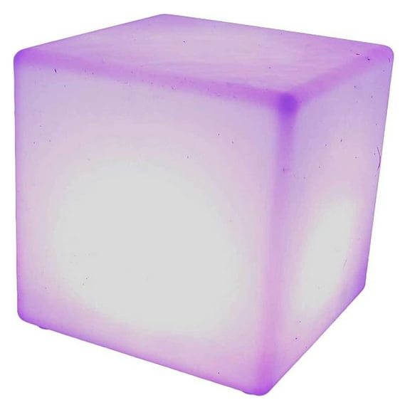 LED Illuminated Cube - 16" Outdoor Seating & Accent Light - Wireless Color Changing - Weatherproof & Portable - RGB LED Cube with Remote Control