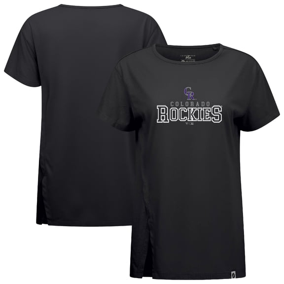 Women's Levelwear Black Colorado Rockies Influx Journey T-Shirt