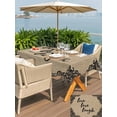 thumbnail image 5 of Outdoor Tablecloth with Umbrella Hole for Patio/Picnic/Party/Camping, Farmhouse Waterproof Table Cloth Rectangle Table Cover Washable, Retro Rustic Classic Black Flower Pattern Brown (60"x 102"), 5 of 9