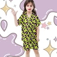 thumbnail image 6 of CAIXIA Girls Pajama Set Size 7 3-Piece Cute Print Summer Silky Lounge Sets Summer Short Sets Comfort Sleepwear Loungewear Sets Pjs Set,75-Green, 6 of 6