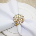 thumbnail image 3 of Perlas Flor Redonda Hebillas de Servilletas Brillar de Diamantes de Imitación, 3 of 4