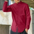 thumbnail image 4 of Wrtxtat Mens Classic Chinese Traditional Kungfu Shirts Long Sleeve Frog Button Mandarin Collar Casual Button Down Tang Suit Red XXXXL, 4 of 6