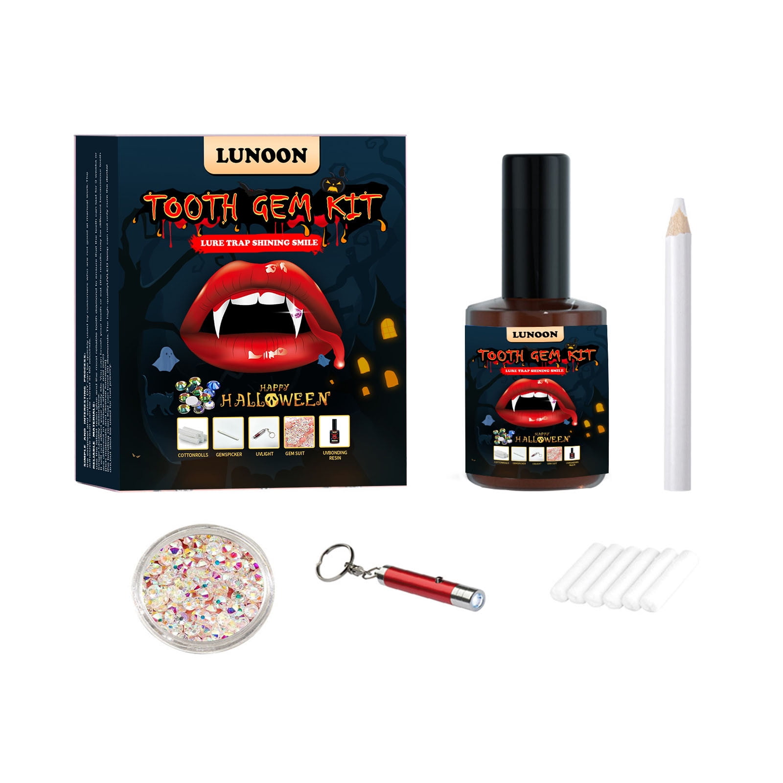 Laser Colorful Water Drop Etc Shaped Tooth Gem Kit Halloween - Temu