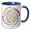 Blue/White, variant on 3drose, Abstract Colorful Multicolor Circle, 11oz Two-tone Blue Mug