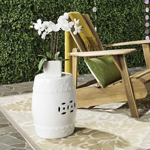 Safavieh Modern Ming Ceramic Garden Stool in White