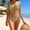 A308 Green, variant on Bikini Sets for Women Plunge Neck Tie Side Two Piece Bathing Suits Ribbed Solid Front Knot Keyhole Cut Out Cheeky Summer Vacation