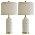 thumbnail image 4 of Oneach Ceramic Table Lamps Set of 2 for Living Room Bedroom 24.25" Modern Bedside Nightstand Lamps with Lamp Shades, 4 of 12
