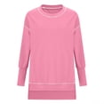 thumbnail image 3 of ameIAEA Hauts d'Automne à Manches Longues pour Femmes, Col Rond, Fente Latérale, Pull, Vêtements de Mode, 3 of 7