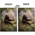 thumbnail image 4 of Spring Summer Bear Playing Violin Garden Flag Double Sided Burlap Yard Banner Outdoor Lawn Decoration 12x18 Inch, 4 of 6