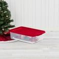 thumbnail image 3 of Sterilite 32 Qt Under Bed Latching Storage Container w/ Lid, Red (12 Pack), 3 of 6